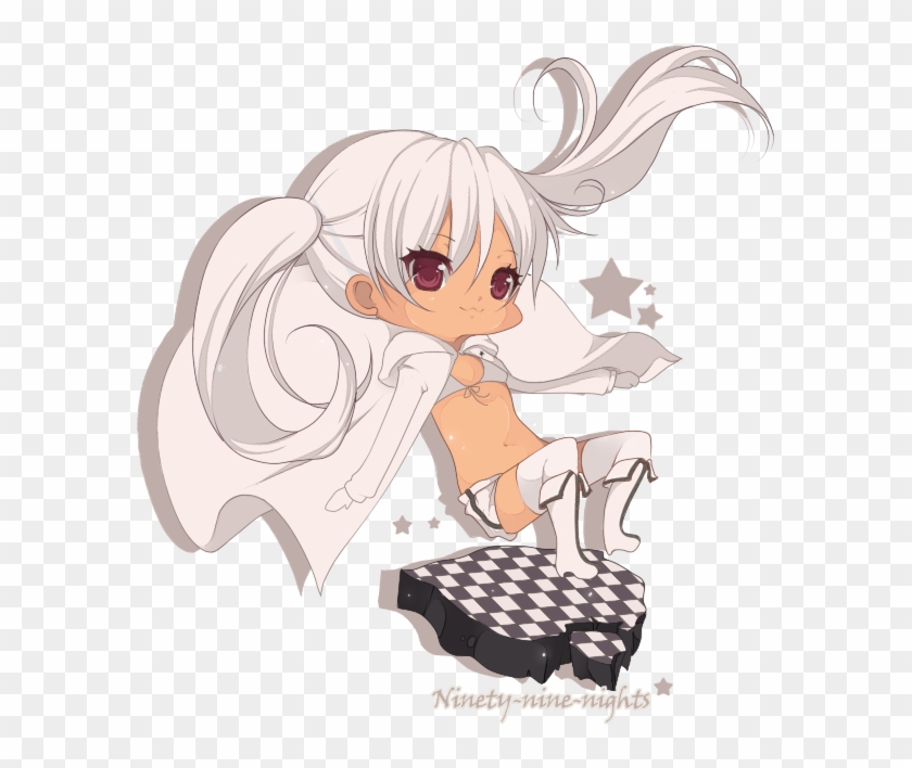 White Rock Shooter By - Dark Skin White Haired Anime Girl Clipart