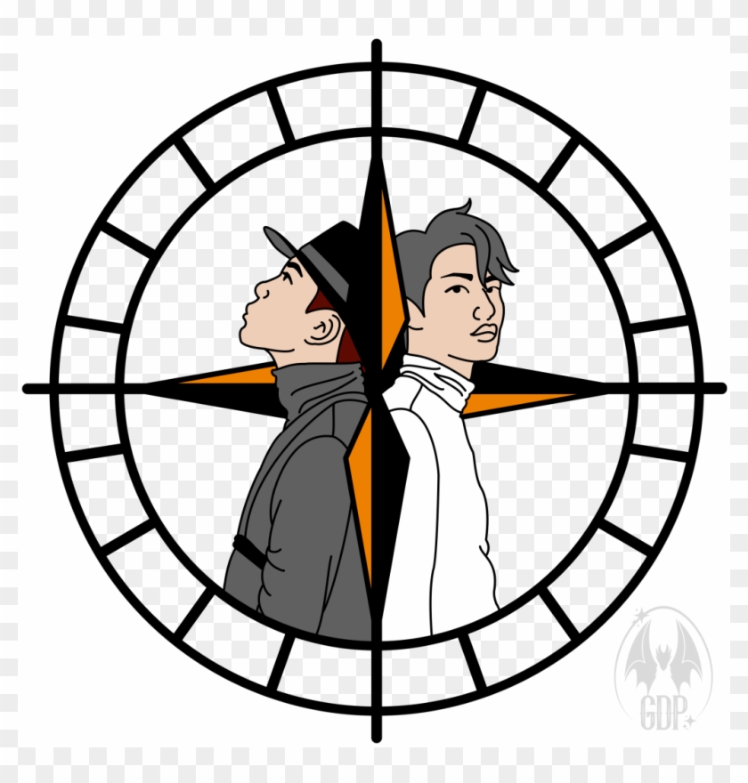 A Black Compass Surrounds Seonghwa, Dressed In White, - Draw A Turtles Shell Clipart