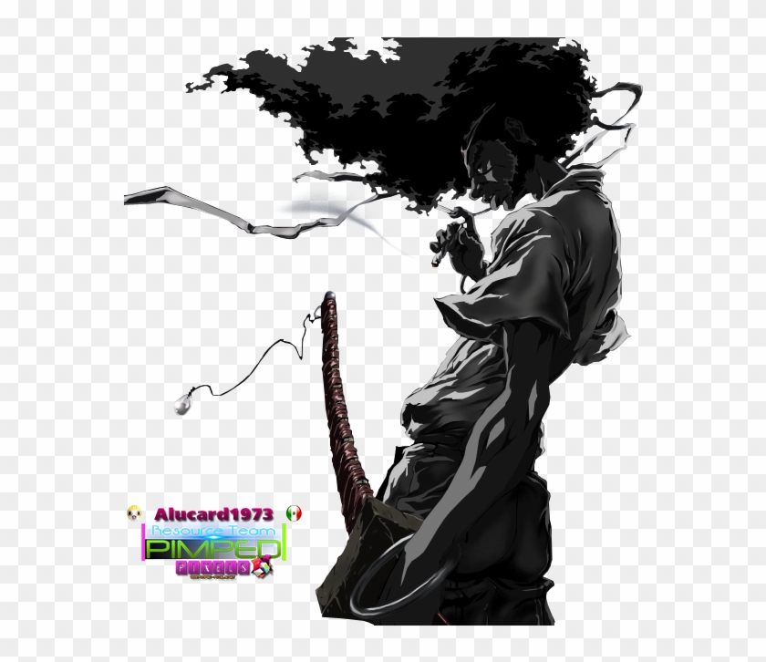 Afro Samurai Png - Black And White Afro Samurai Clipart #5277372