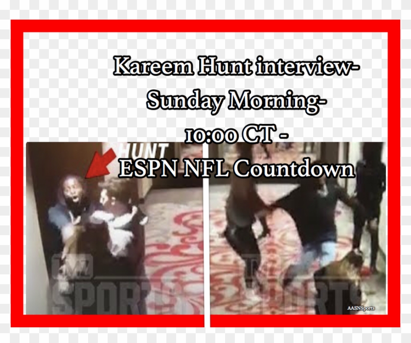 Aasn Sports - Kareem Hunt Kicks Woman Clipart #5277992