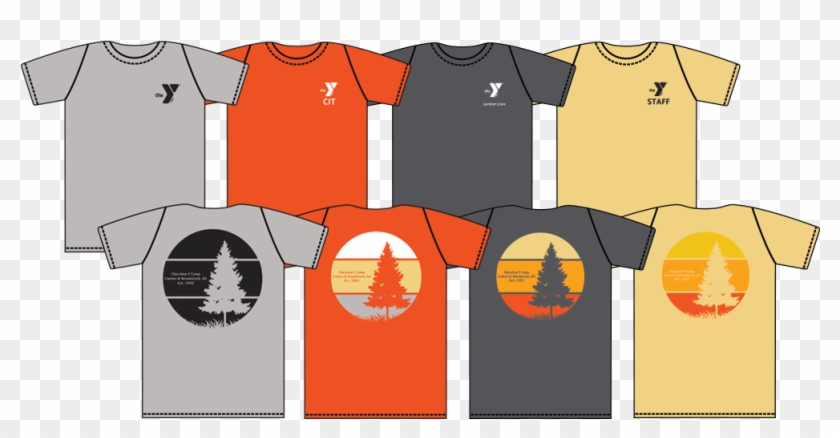 Different Color Staff T Shirts And Camper Custom T - Ymca Summer Camp Shirt Clipart #5278808