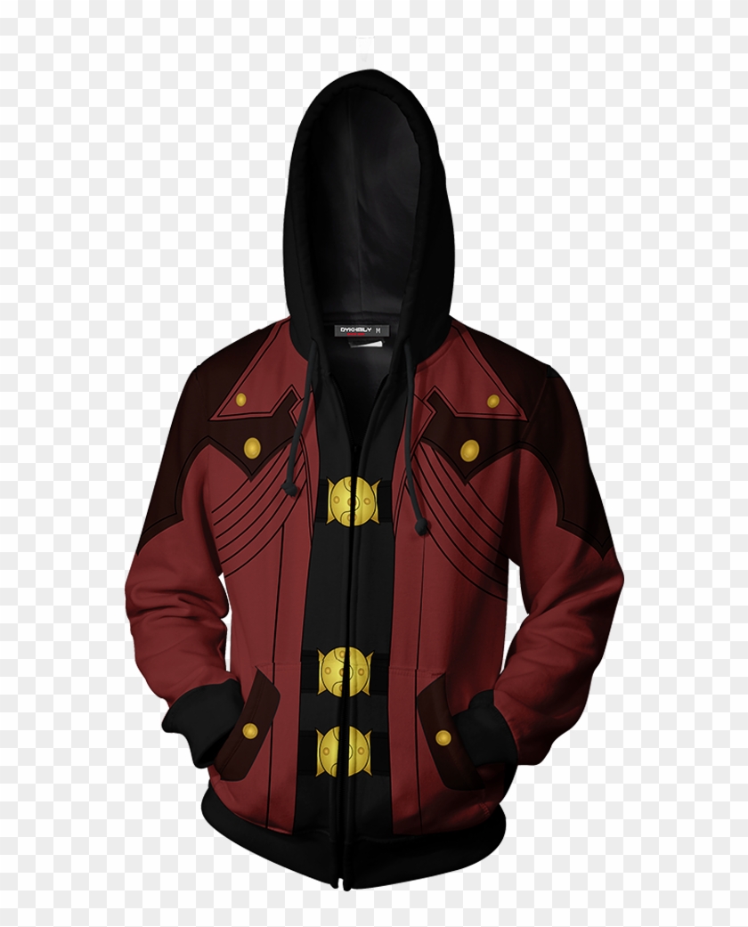 Dante Devil May Cry Cosplay Zip Up Hoodie Jacket - Devil May Cry Dante Hoodie Clipart #5279007