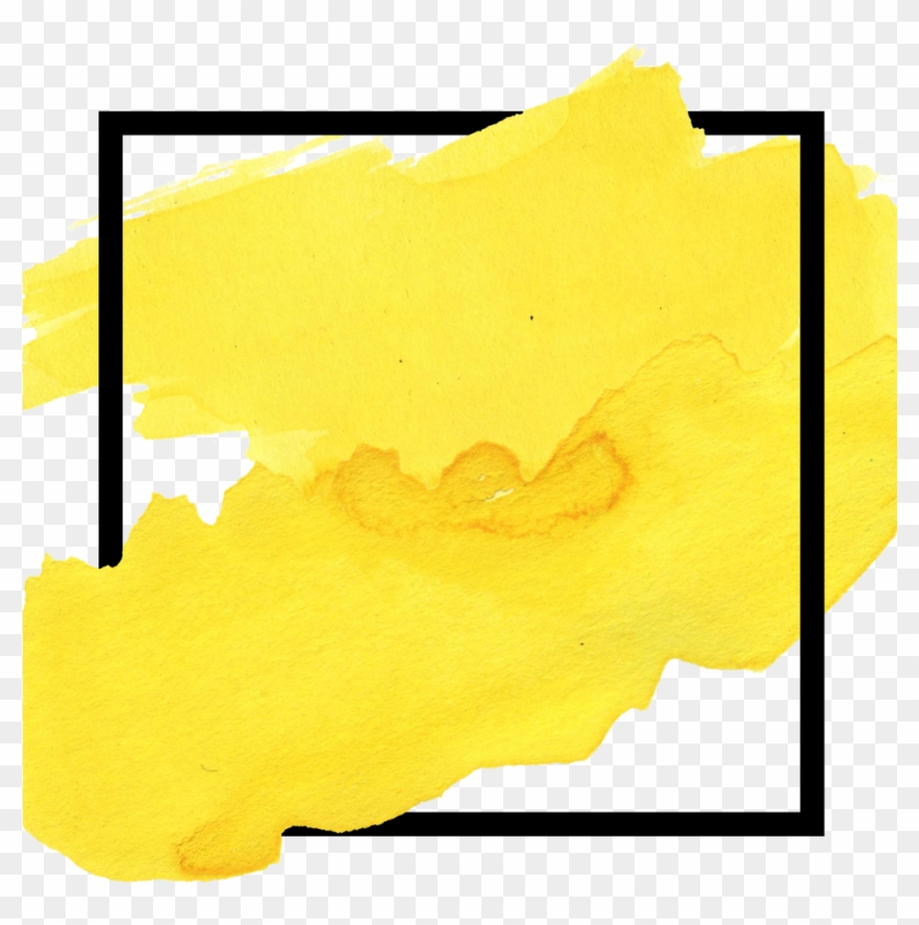 #frame #watercolor #square •ⓞⓝⓛⓨꞁ∀ni⅁ - Black And Yellow Png Frame Clipart