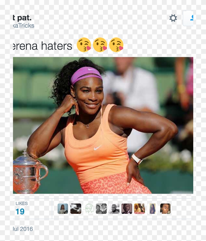 Serena Williams With Her Trophy Clipart