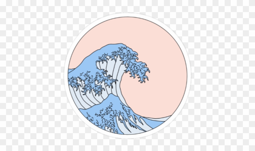 #pink #blue #white #ocean #beach #summer #aesthetic - Aesthetic Wave Stickers Clipart #5279654