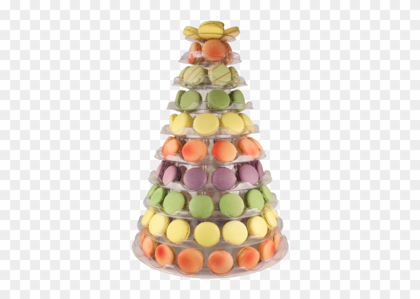 A Clear Plastic 10 Layer Tower Holding Up To 96 Macarons, - Macaroon Clipart