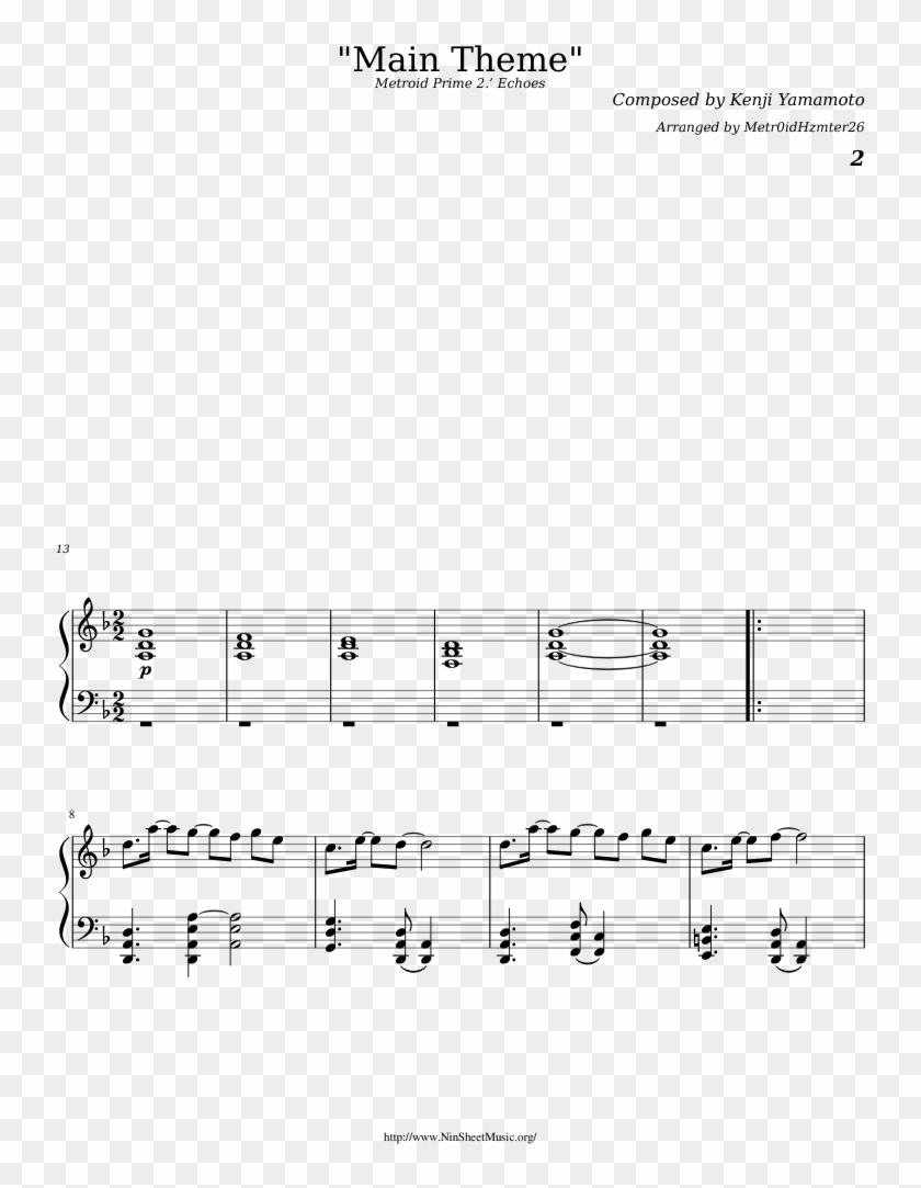 Metroid Prime 2 Echoes Main Theme - Sheet Music Clipart
