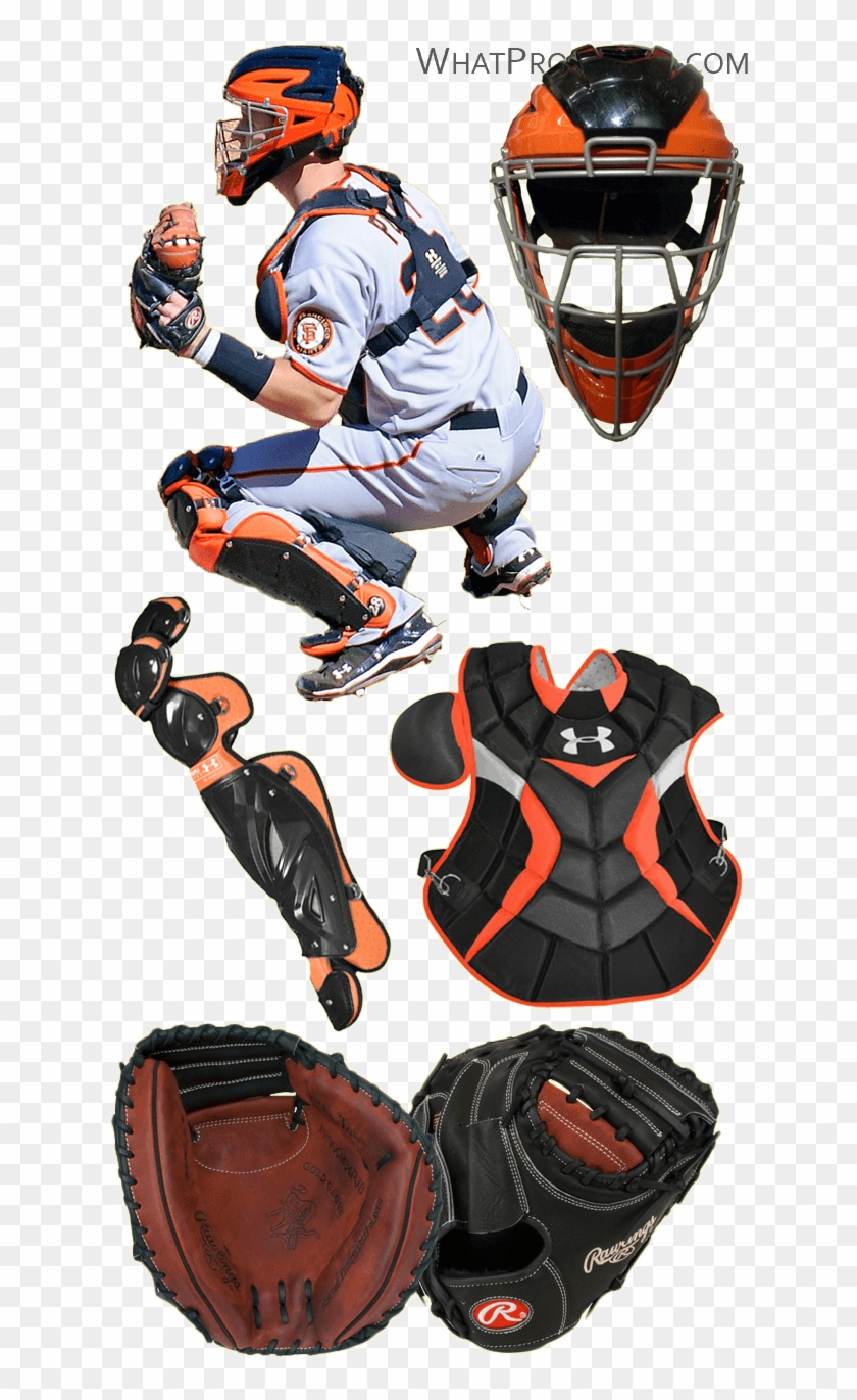 Buster Posey Glove Model, Buster Posey Chest Protector, - Orange And Black Under Armour Catchers Gear Clipart #5280461