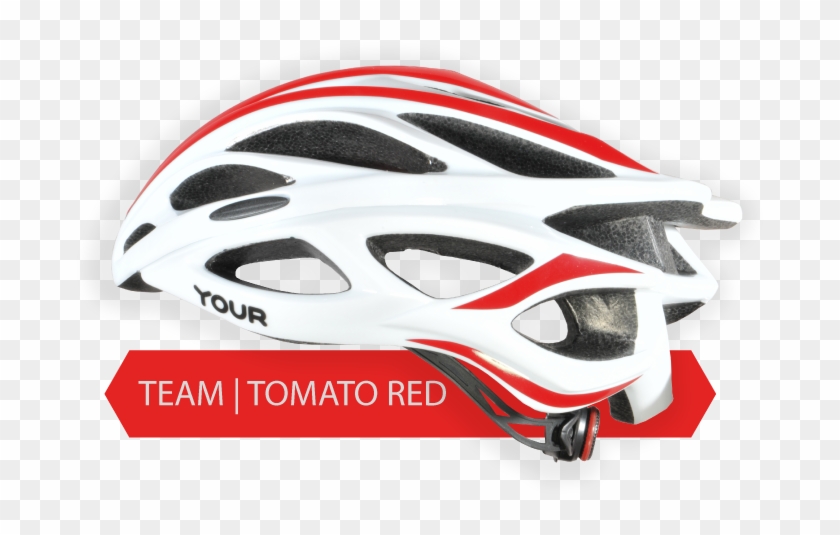 Your Helmets Team White 00 Left Tomato Red - Bicycle Helmet Clipart #5282356