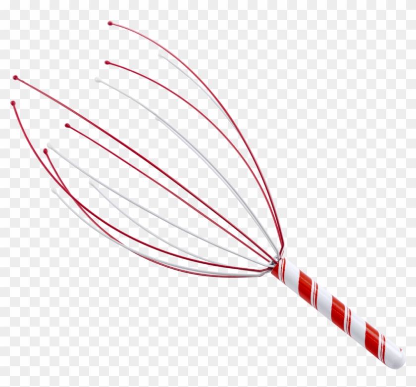Striped Red And White Handle Holiday Head Massager - Head Massager Png Clipart #5282937