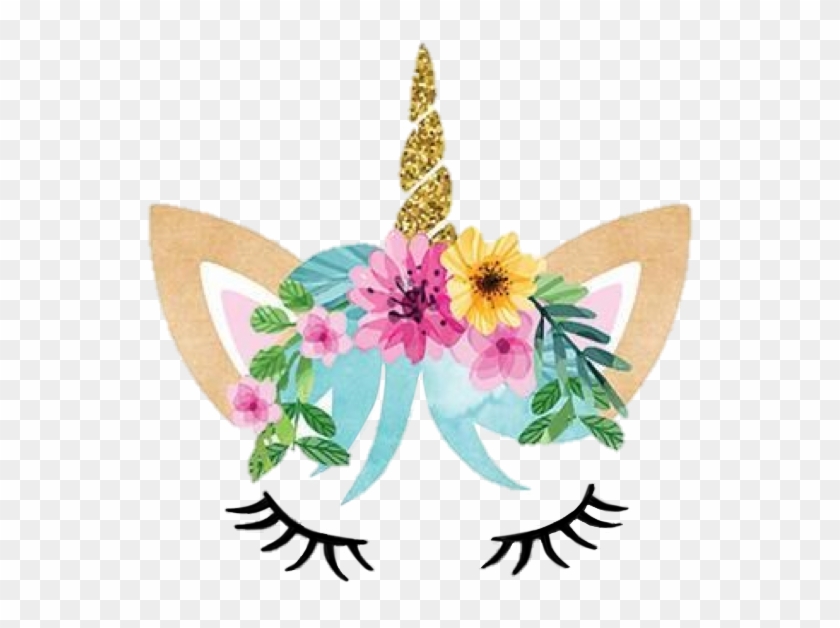 Unicorn Face Clipart Gold - Png Download