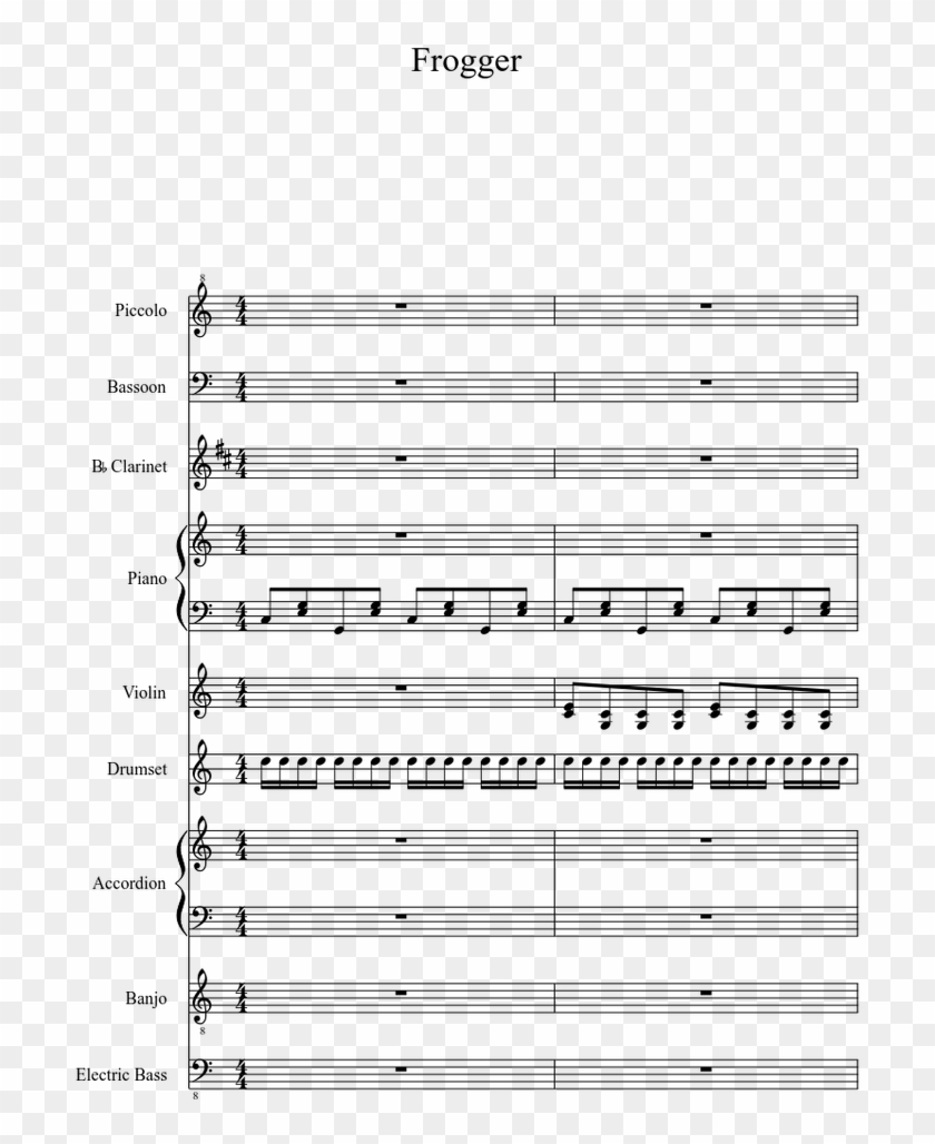 Sheet Music For Clarinet, Piano, Violin, Piccolo Download - Sheet Music Clipart #5283984