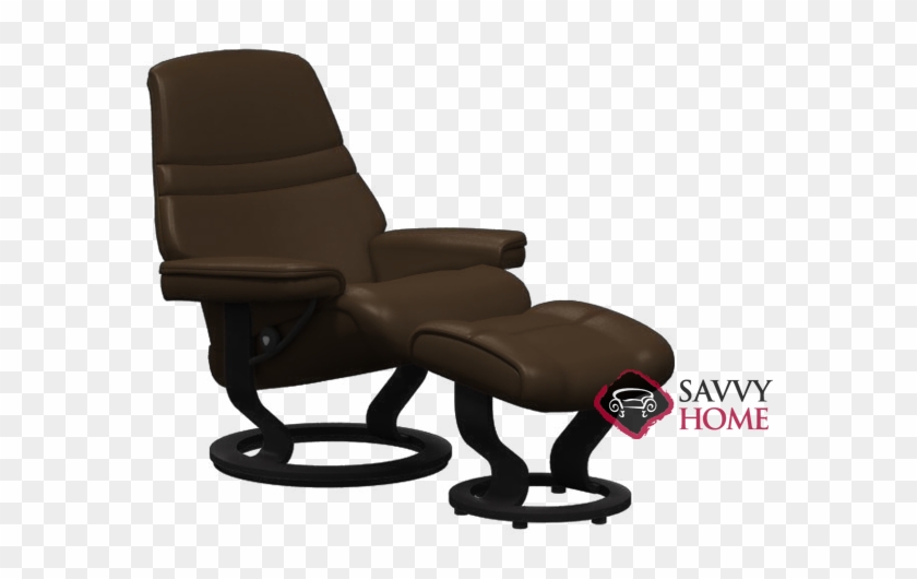 Sunrise Small Leather Recliner And Ottoman In Paloma - Recliner Clipart