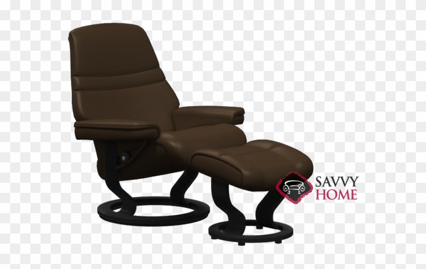 Sunrise Small Leather Recliner And Ottoman In Paloma - Recliner Clipart #5284128