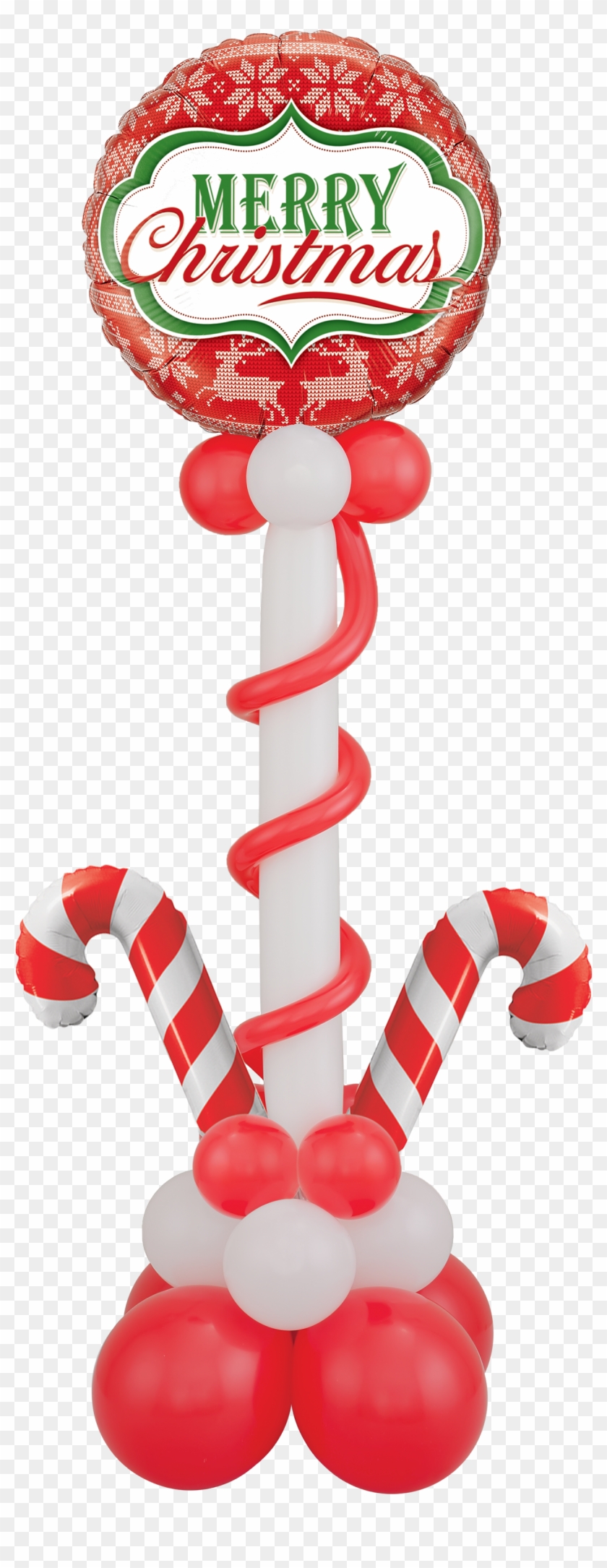 Candy Cane Lane Pedestal Balloon Decorations Party, - Pedestales Con Globos Navideños Clipart #5284292