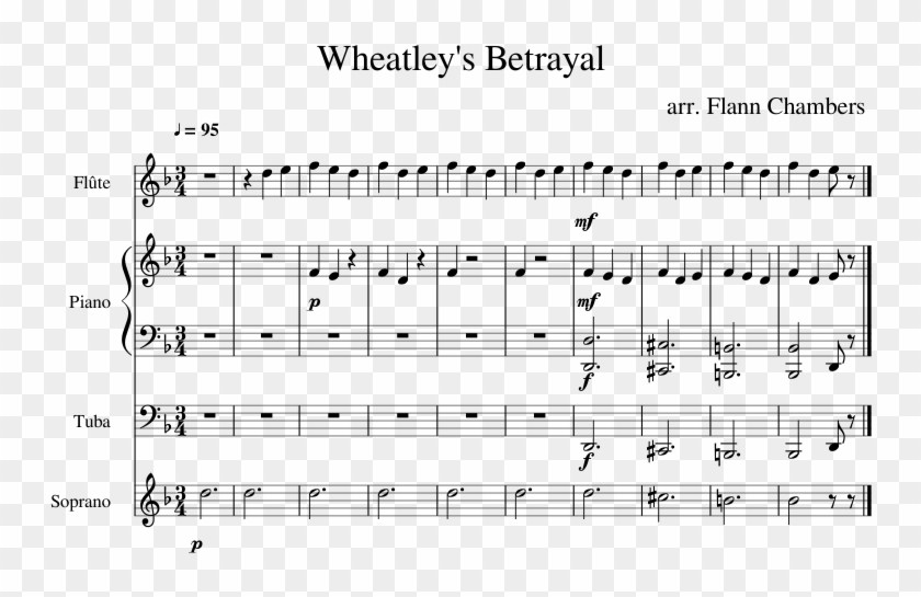 Wheatley's Betrayal Arr - Sheet Music Clipart #5284293