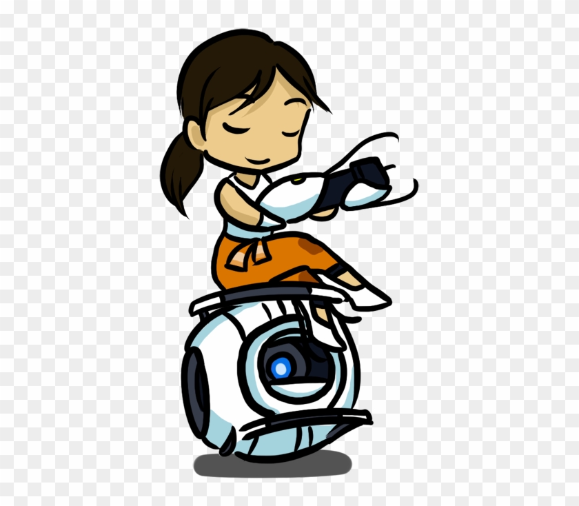Wheatley And Chell - Portal 2 Chell Clipart