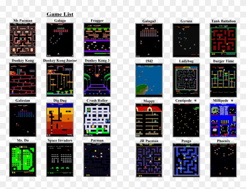 60 In 1 Games List Clipart