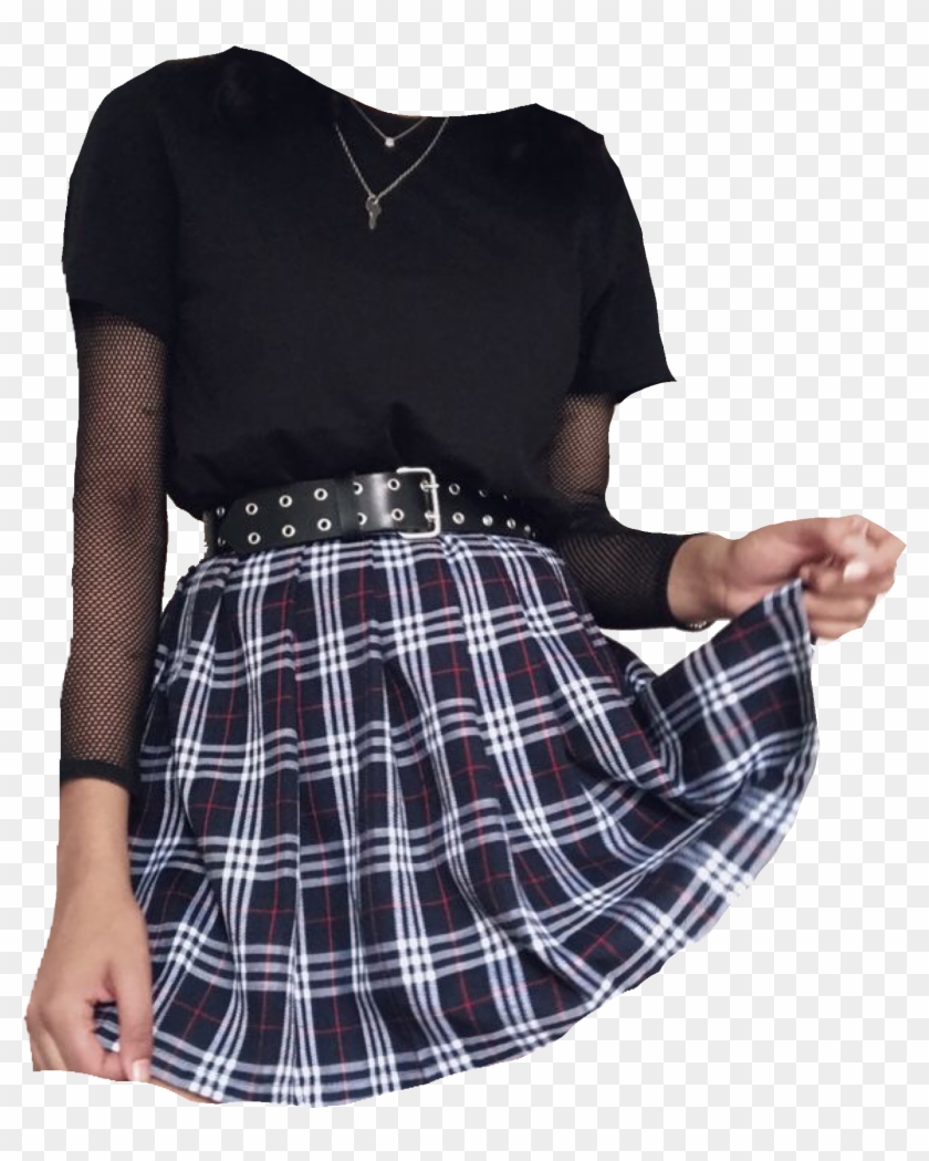 Black Blue Outfit Polyvore Moodboard Filler - Aesthetic E Girl Outfits Clipart