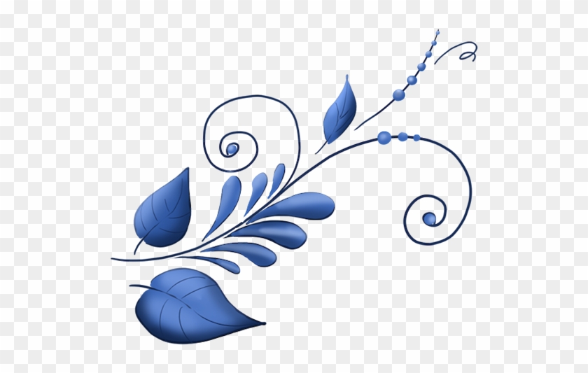 Scrap De Flores Azules - Рисунки Гжели Clipart #5286307