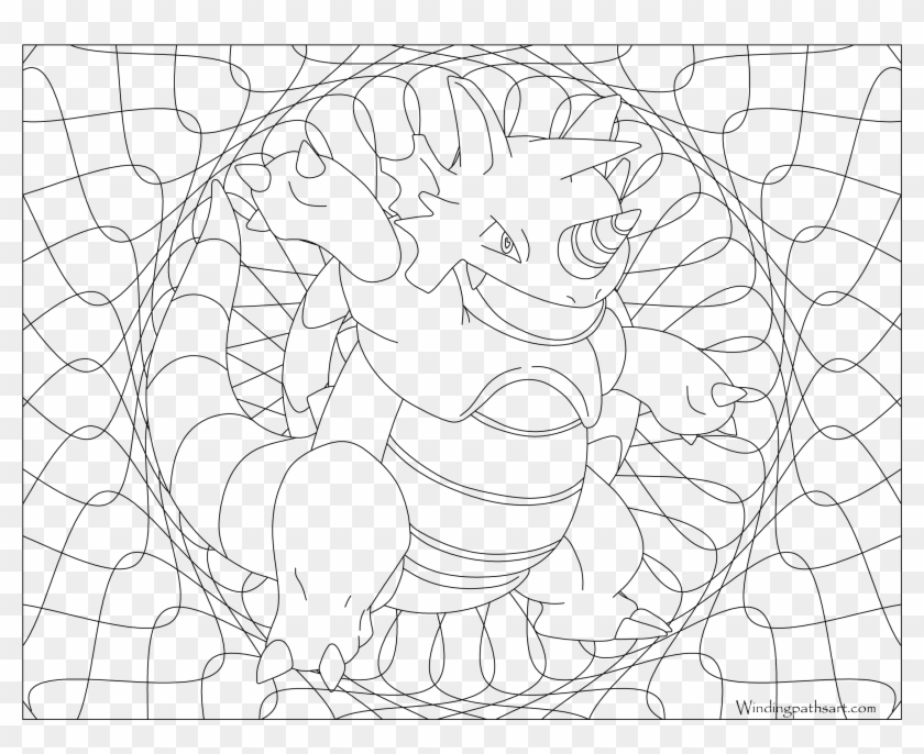 #112 Rhydon Pokemon Coloring Page - Line Art Clipart