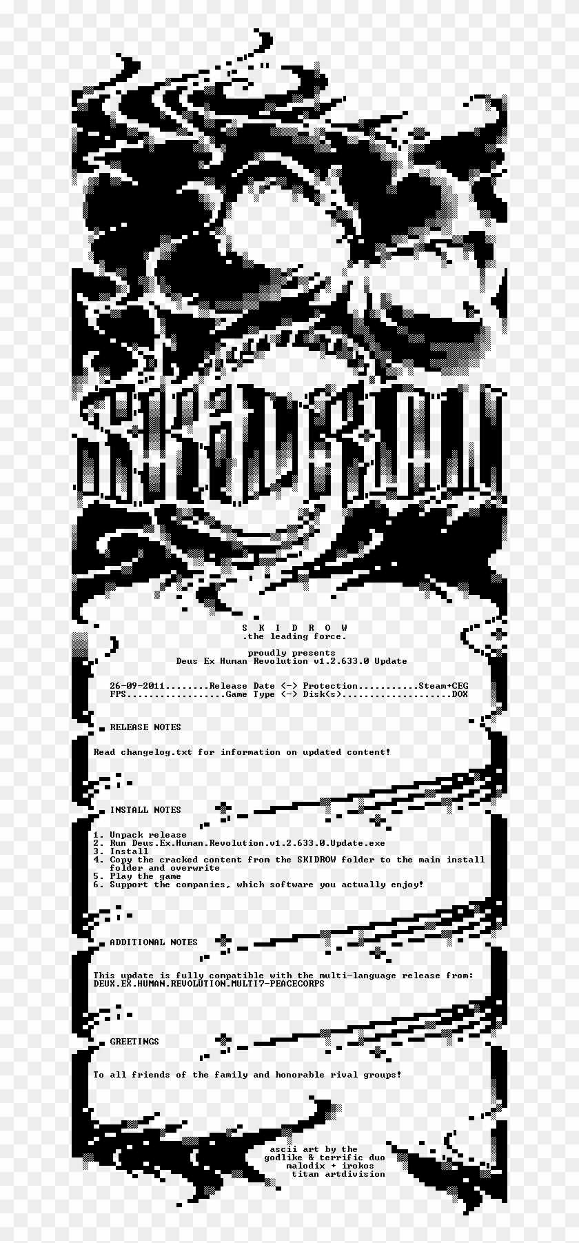 Deus Ex Human Revolution Patch - All Warez Group Nfo Clipart