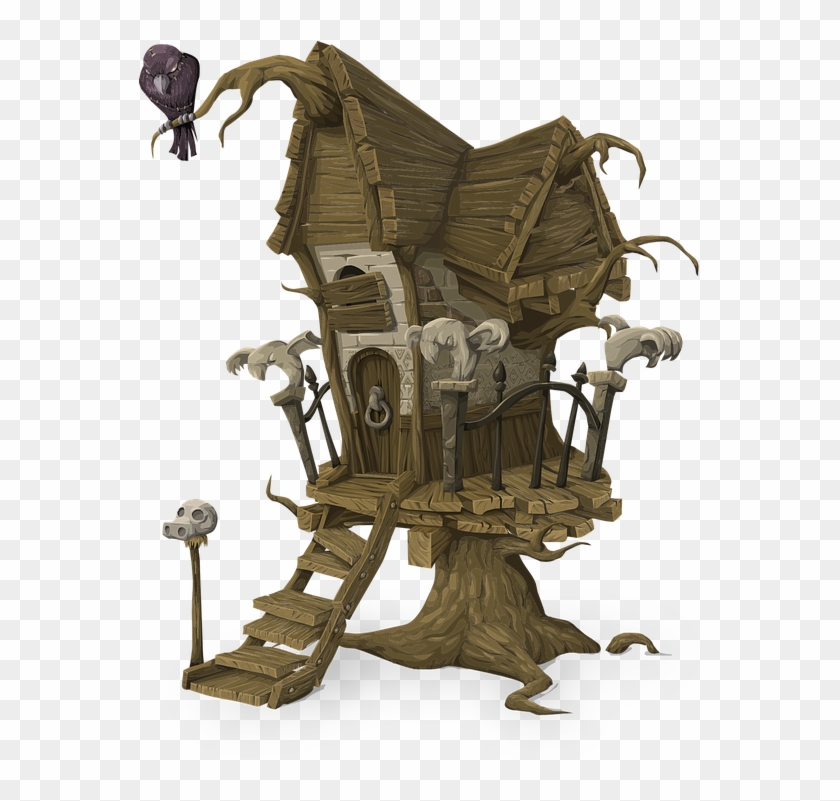 Tree House Home Building Architecture Spooky - Tree House Png Clipart