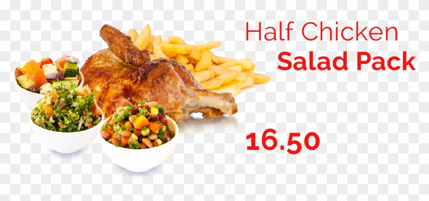 8443 - Half Chicken & Chips Clipart