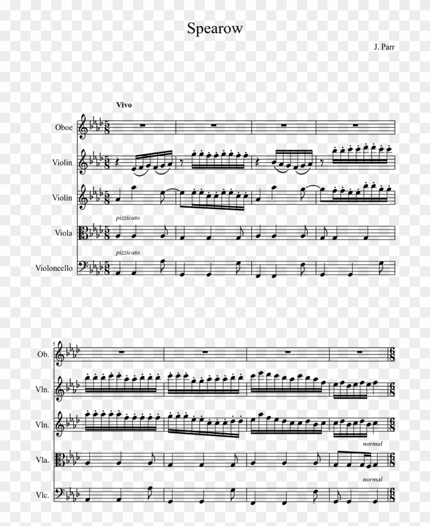 Spearow Sheet Music For Violin, Oboe, Viola, Cello - Bonnie Blue Flag Violin Sheet Music Clipart #5290166