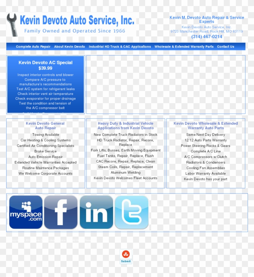 Kevin Devoto Auto Service Competitors, Revenue And - Facebook Twitter Linkedin Icons Clipart