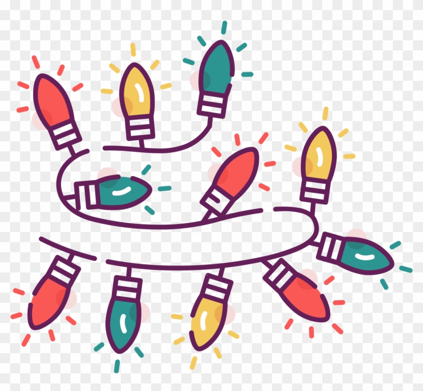 String Of Red, Yellow And Green Christmas Lights Clip - Christmas Day - Png Download