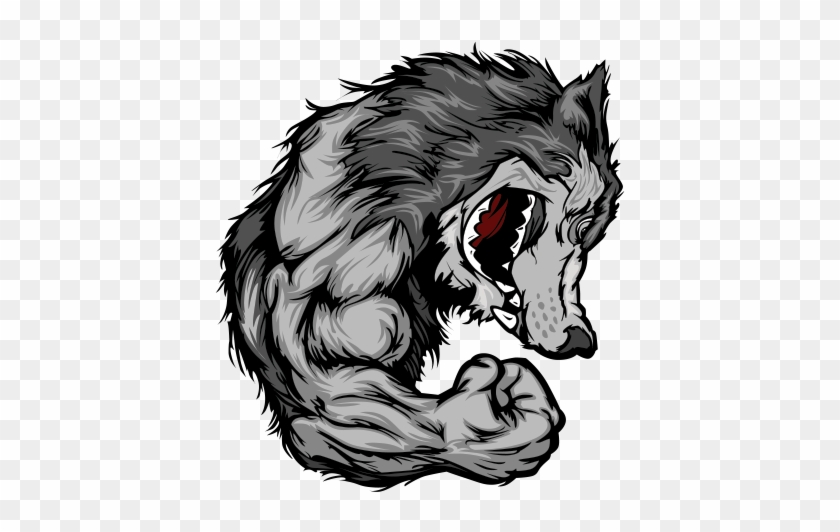 Printed Vinyl Muscle Stickers Factory - Muscle Wolf Png Clipart