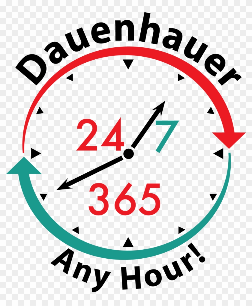 Dauenhauer Any Hour Clock With Represents Out 24/7/365 - Wall Clock Clipart