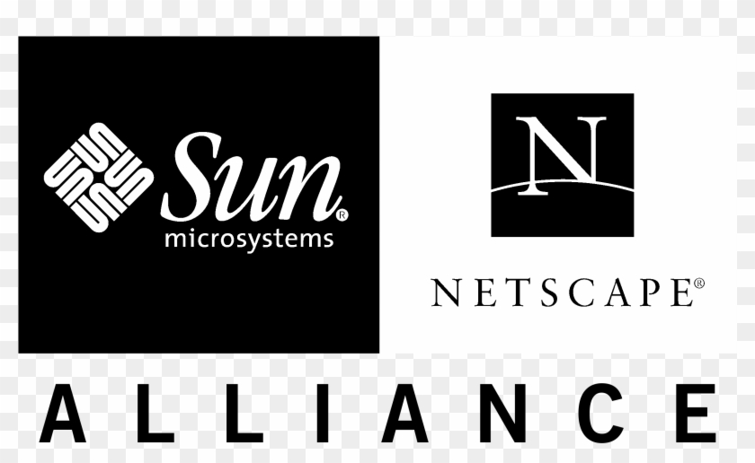 Sun Netscape Alliance Logo Black And White - Graphic Design Clipart