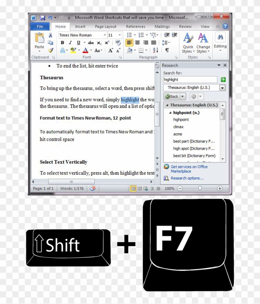 If You Need To Find A New Word, Simply Highlight The - Word 2010 Clipart