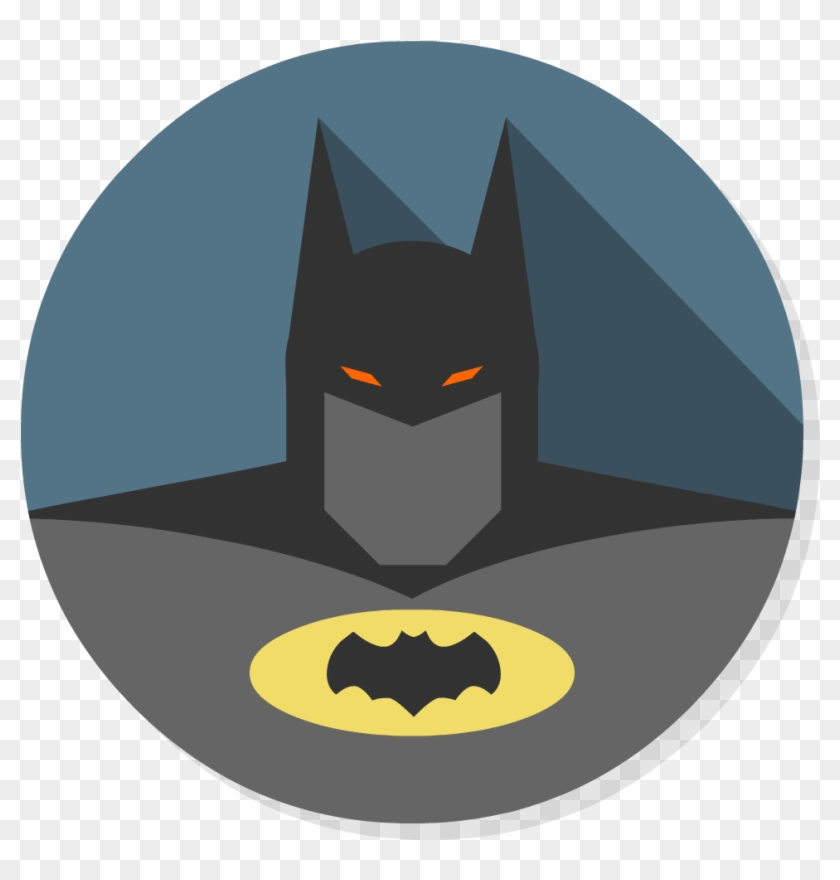 Batman Arkham Asylum Flat Icon - Batman Icon Clipart #5294901