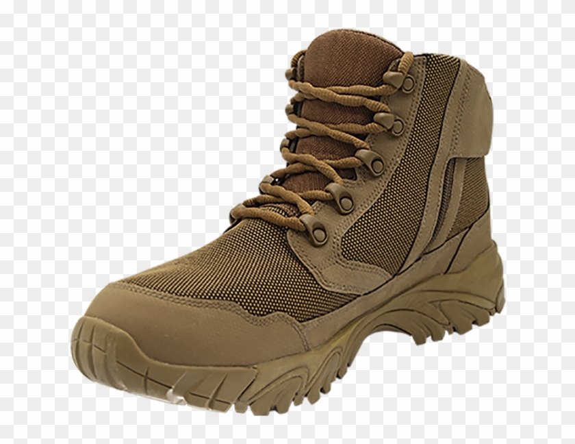 Zip Up Hiking Boots 6" Brown Inner Toe With Zipper - Hiking Boots With Zippers Clipart