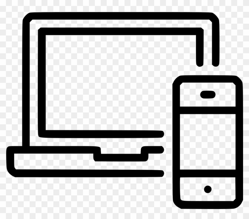 Macbook Laptop Phone Devices Computer Png Icon Ⓒ - Macbook And Iphone Icon Clipart