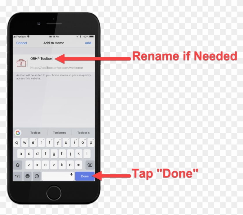 Choosing A Name For A Website Shortcut On Iphone - Iphone Clipart