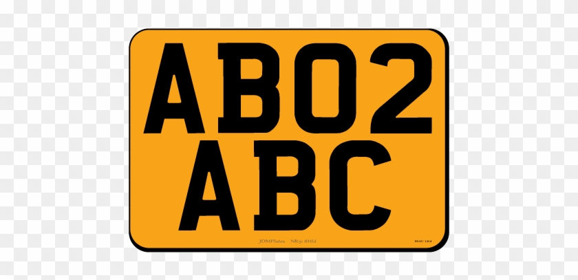 7 Digit Small Square Jdm Rear Bespoke Legal Number - Orange Clipart
