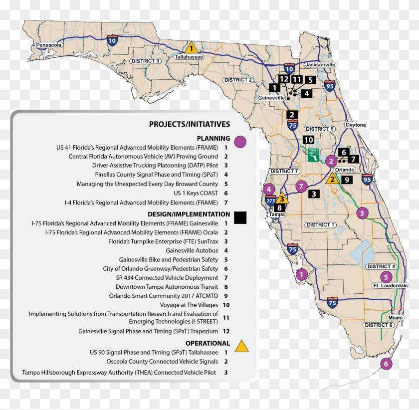 Cav Map - Plain Map Of Florida Clipart #5297460