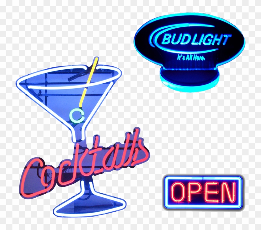 Cocktail Neon Sign Png Clipart #5297802