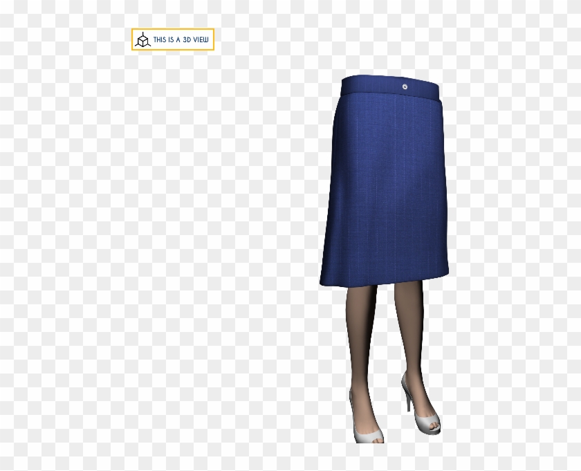 Bright Blue Stripes Skirt - A-line Clipart