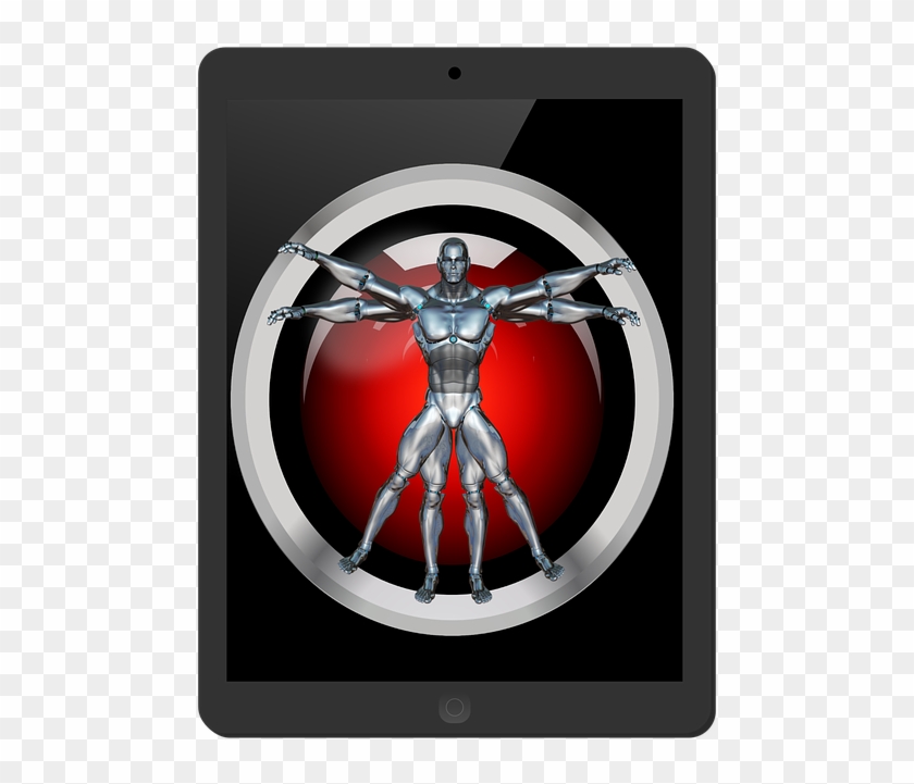 Vitruvian Ki Artificial Intelligence Robot Forward - Bodybuilding Clipart