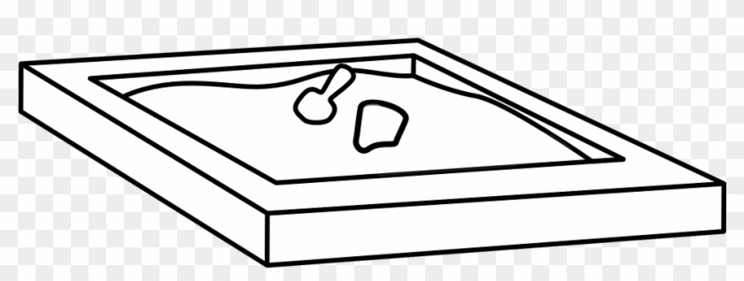 Sandbox Toys Playground White - Sandpit Black And White Clipart
