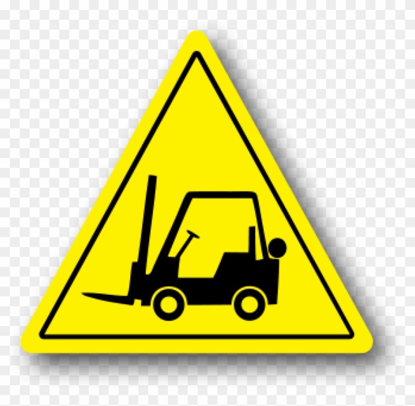 Durastripe Forklift Floor Safety Sign, Yellow Triangle - Forklift Safety Triangle Signs Clipart