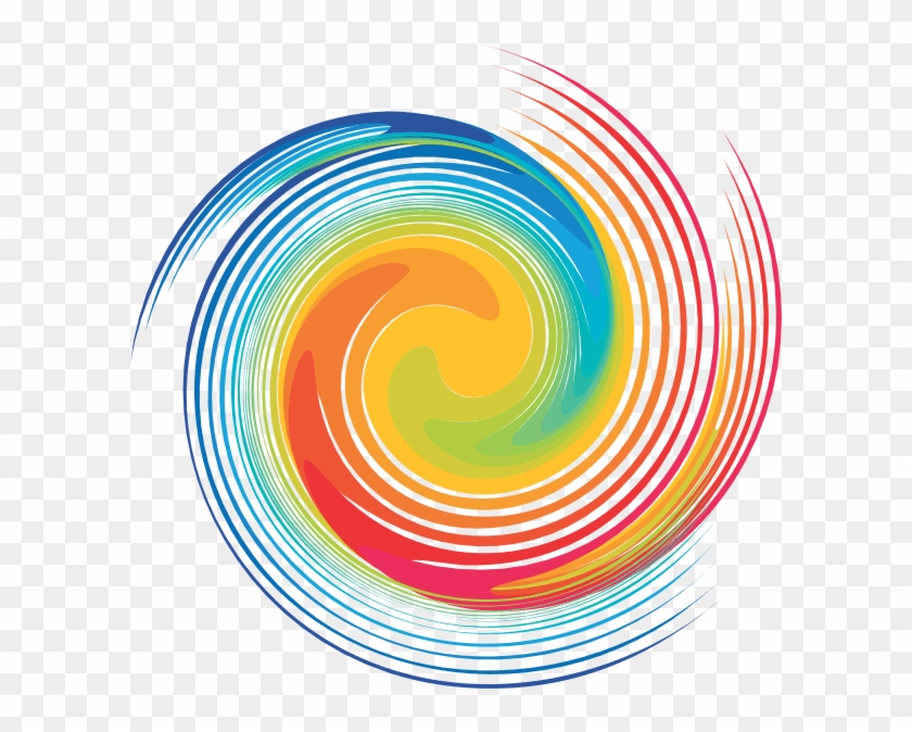 Rainbow Spiral Tie Dye Swirl Background - Colorful Swirl Transparent Background Clipart