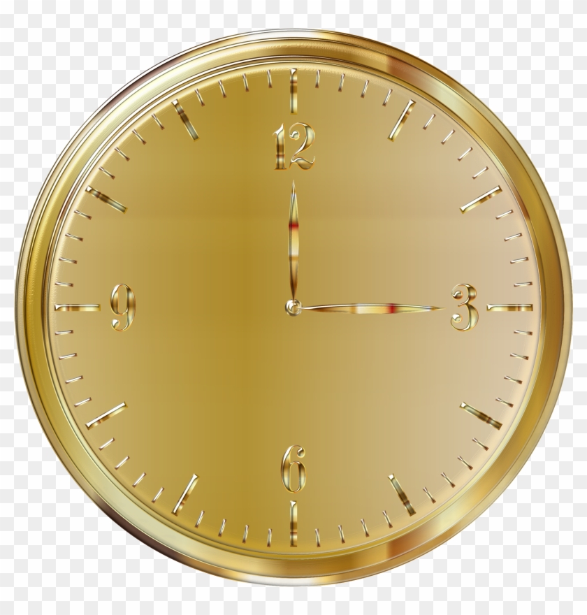 Gold Clock Png - Gold Clock Transparent Clipart #5299974
