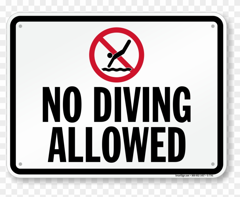 No Diving Allowed Pool Rule Sign - Diving Sign Clipart #530054