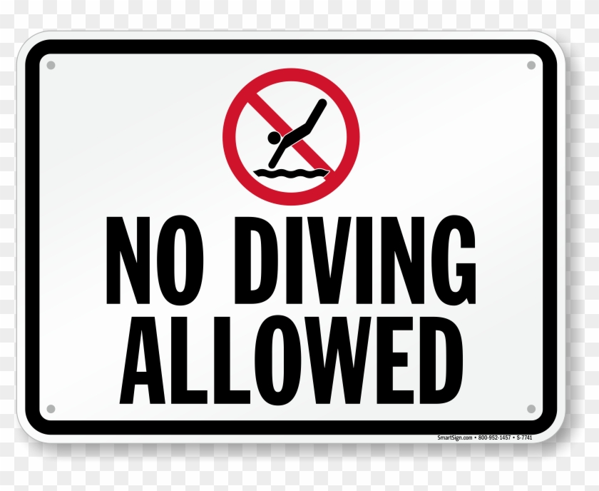 No Diving Allowed Pool Rule Sign - Diving Sign Clipart